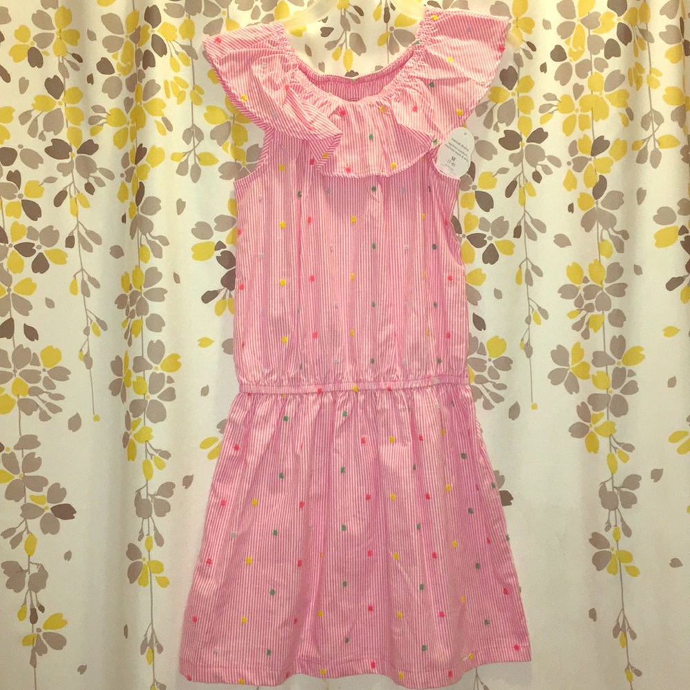 Pink Striped Sz 8 Girls Dress